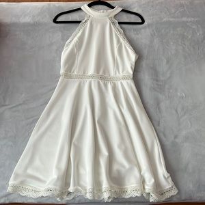 White Halter Top Mini Dress